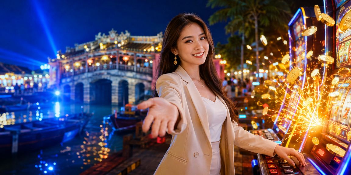 Người chơi tại khu phố cổ Hội An trải nghiệm game slots trực tuyến vào buổi tối